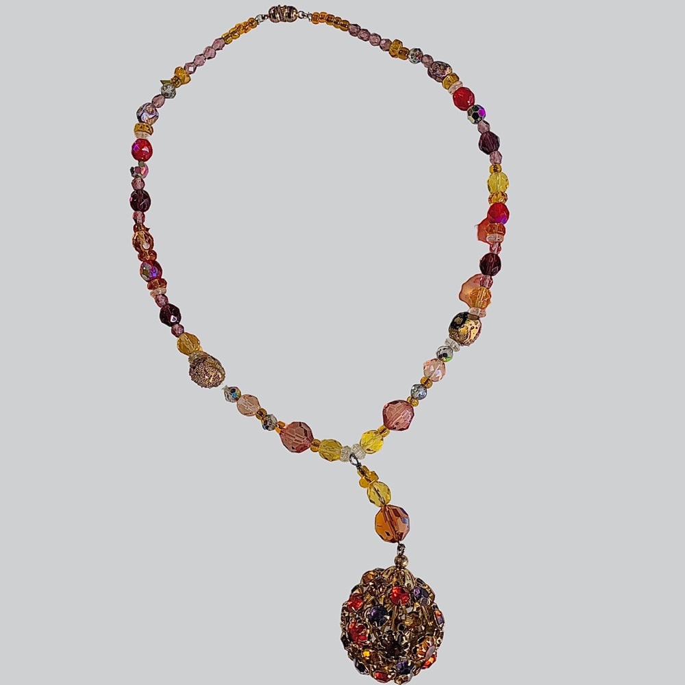 Rhinestone Multicolor Statement Necklace - image 8